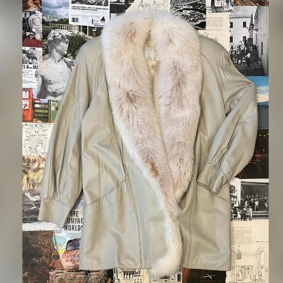 Design Assets vintage genuine leather coat - Picture 2 of 9